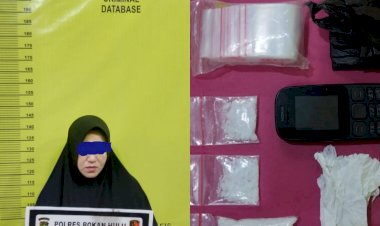 Diduga Jadi Bandar Sabu, Wanita Cantik Diciduk Polres Rokan Hulu