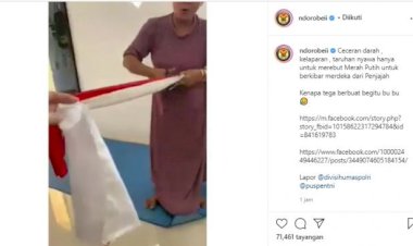 Diiringi Sorak, Wanita Ini Gunting Kain Mirip Bendera Indonesia!