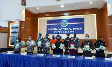 Lanal Dumai Gagalkan Penyelundupan Sabu 10.751 Gram Asal Malaysia