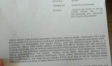 Istri Pemilik Mobil Rental yang Menghilang Misterius Lapor ke Polsek Tanayan Raya
