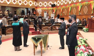 Pelantikan PAW Anggota DPRD Riau Syahroni Tua Terapkan Protkes Berlapis