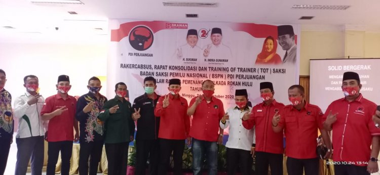 Gelar Rakercabsus, PDIP Rohul Komitmen Menangkan Sukiman dan Indra Gunawan