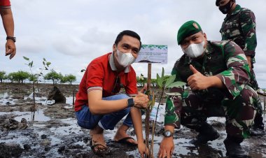 Jasa Raharja Riau Tanam Bakau  di Lahan Koservasi Pesisir Pantai Dumai