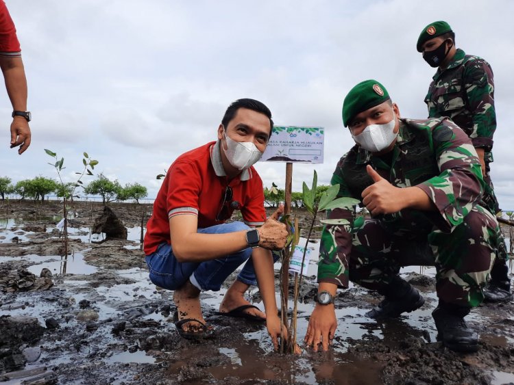 Jasa Raharja Riau Tanam Bakau  di Lahan Koservasi Pesisir Pantai Dumai