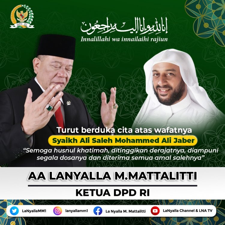 Ketua DPD RI Berduka Atas Wafatnya Syekh Ali Jaber