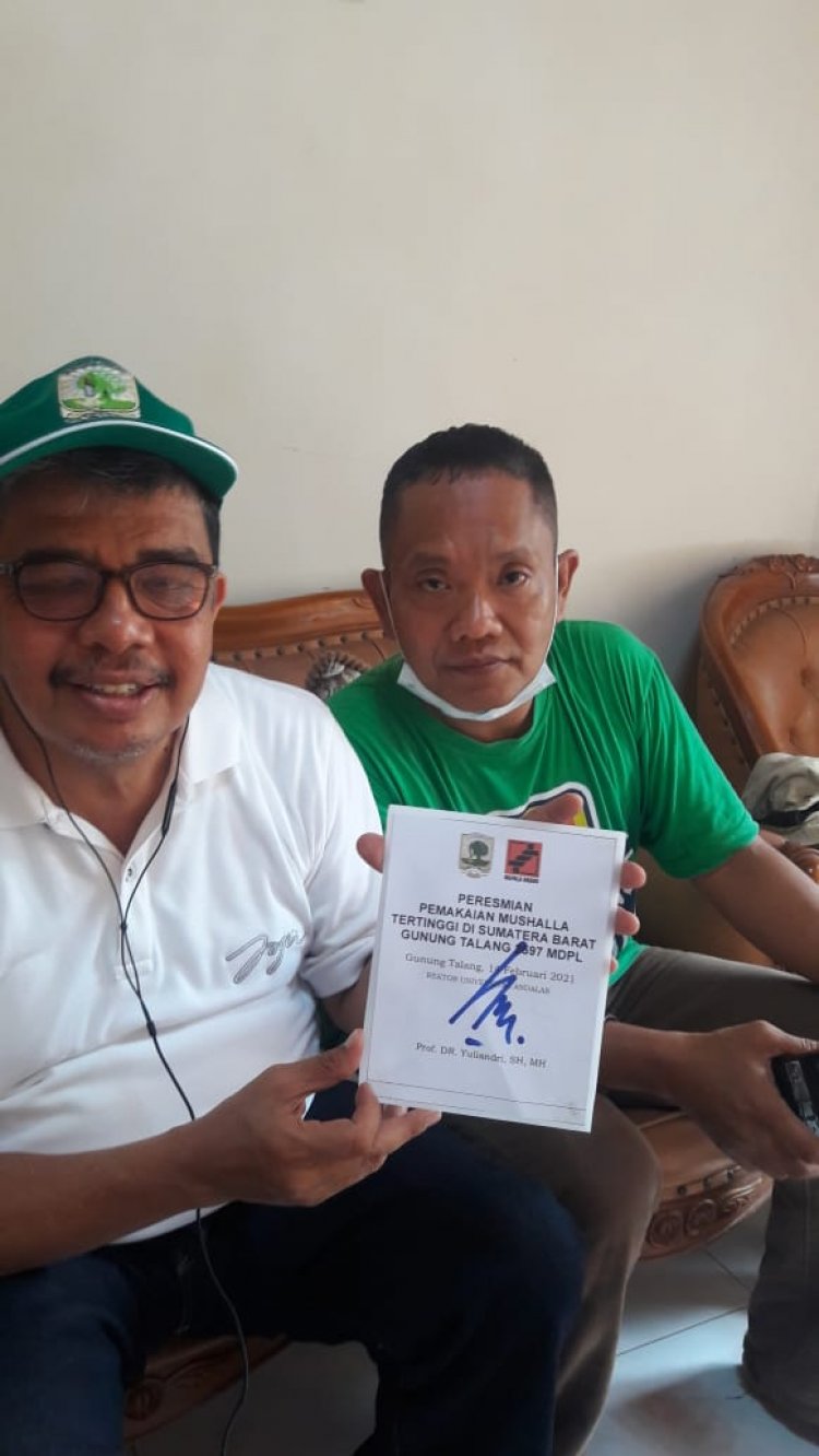 Diresmikan Rektor Unand, Mushalla Tertinggi di Sumatera Difungsikan