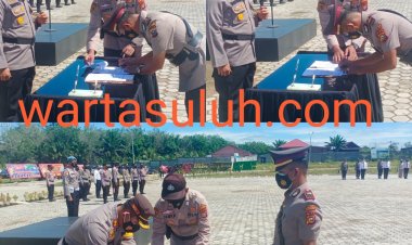 Kapolres Rohul Irup Sertijab Kapolsek Rambah Hilir dan Pemberian Penghargaan Anggota Berprestasi