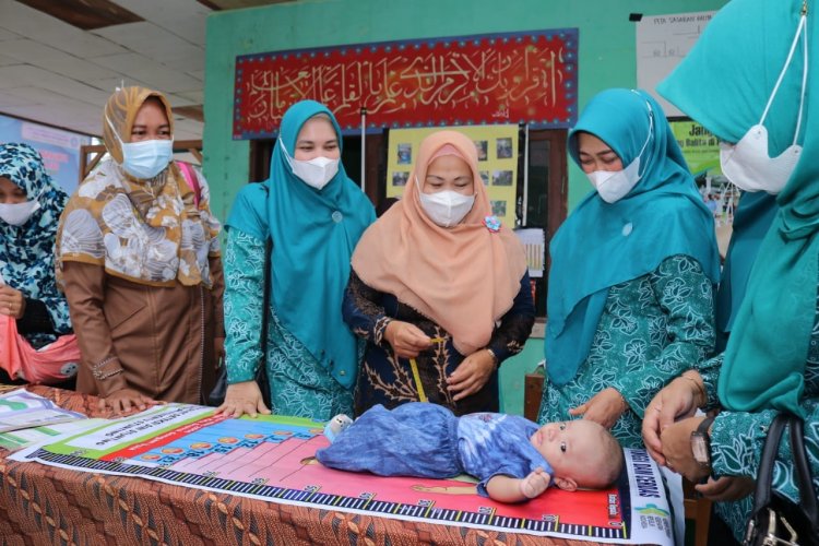 Ketua TP PKK Siak Serahkan Bantuan PMT di Kampung Sabak Permai