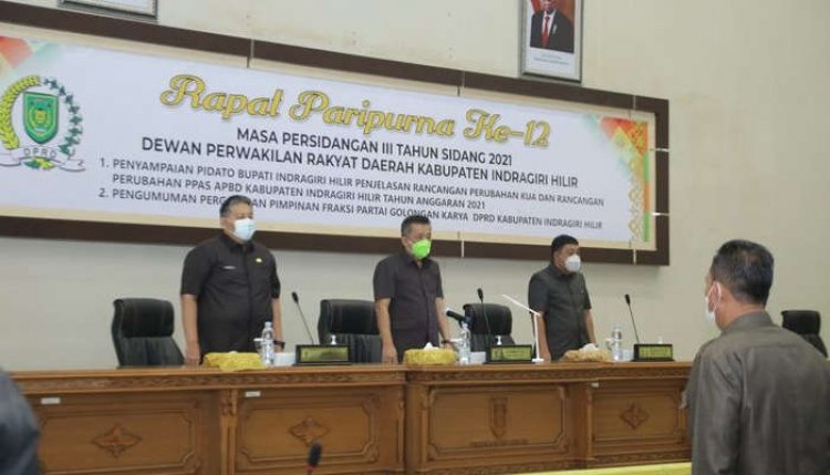 DPRD Inhil Gelar Paripurna ke-12 Masa Persidangan III Tahun Sidang 2021