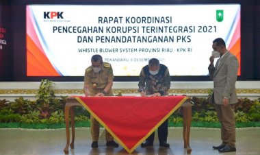 Gubernur Riau Tandatangani Kerja Sama dengan KPK RI