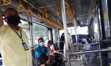 Bus TMP Jalankan Prokes, Setiap Halte Ada Wastafel