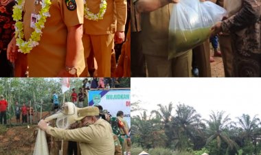 Bupati dan Wabup Rohul Panen Ikan Perdana di Desa Suligi 