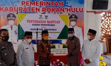 BAZNas Rohul Dapat Bantuan Rp300 juta dari BAZNas Riau