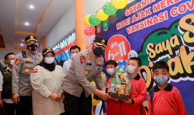 Kapolda Riau Tinjau Vaksinasi Massal Lansia dan Anak di Bengkalis