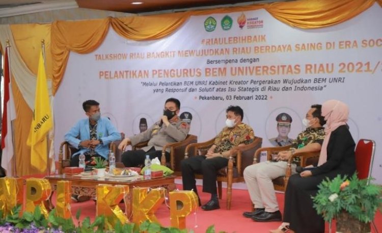 Hadir di Pelantikan BEM Unri, Kapolda Riau Janji Berangus Praktik Prostitusi Hingga Berantas Narkoba