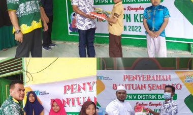 Peringati HUT ke-26, PTPN V Distrik Barat Berbagi Beras ke Masyarakat dan Panti Asuhan