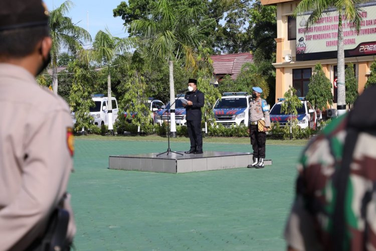 Wabup Siak Jadi Pembina Apel Gelar Pasukan Operasi Ketupat 2022: Jangan Abai Prokes