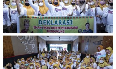 Emak-emak Pekanbaru Dukung Sandiaga Uno Nyapres 2024, Mampu Bawa Produk UMKM Go Mancanegara