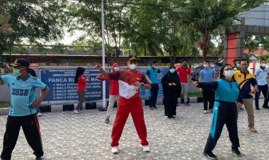 Pupuk Kekompakan, Jajaran Lapas Bengkalis Senam Pagi Bersama