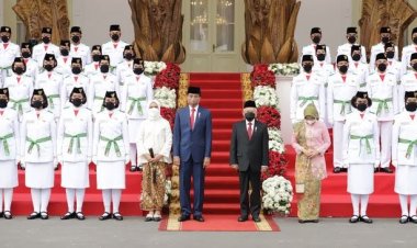 Farrel Althaf dan Dhea Sumardi Perwakilan Paskibraka Asal Riau yang Bertugas dalam Upacara 17 Agustus di Istana Negara