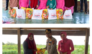 Kapolres Inhu Masuk Pedalaman Desa Salurkan Bantuan