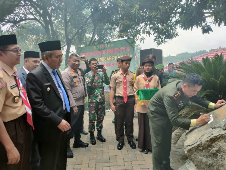 Sempena HUT TNI ke-77, Sanggar Pramuka Saka Wira Kartika Kampar Diresmikan