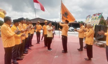 Nama Airlangga Hartato, Syamsuar dan Indra Gunawan Menggema di Pelantikan PK Golkar Tualang