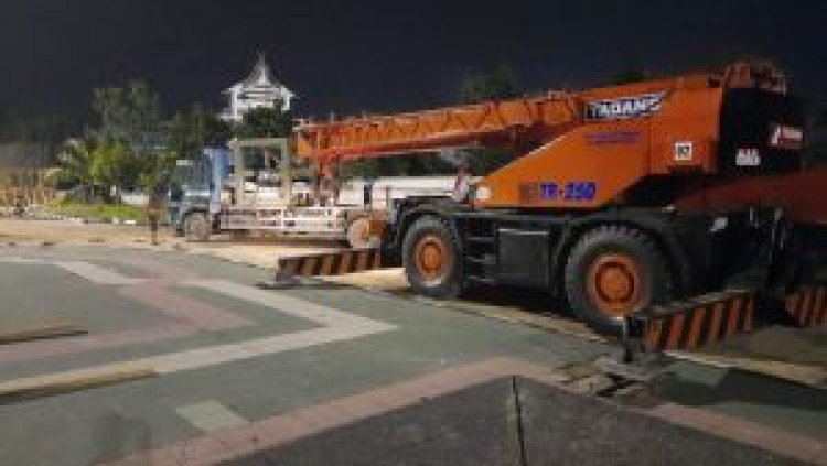 Pekan Depan, Payung Elektrik Masjid Raya Annur Riau Mulai Dipasang