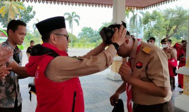 Gubernur Lepas Kontingen Kwarda Riau Ikuti Kemah Bela Negara Nasional 