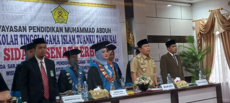 32 Lulusan STAI Tuanku Tambusai Pasir Pengaraian XIII Diwisuda, Ini Pesan Bupati 