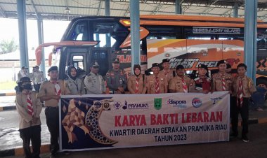 Pastikan Kegiatan Mudik Aman, Satgas Karya Bakti Lebaran 2023 Kwarda Riau  Monitoring ke Terminal AKAP Dumai