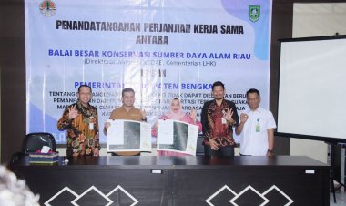Bupati Bengkalis Tandatangani Perjanjian Kerjasama dengan Kepala BKSDA Riau