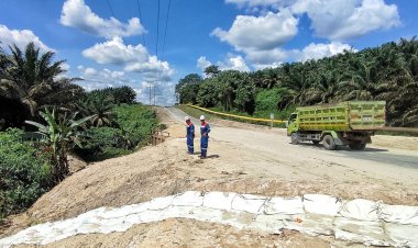 Jalan Rusak dan Nyaris Longsor, PHR Gerak Cepat Perbaiki Polongan di Libo Kandis