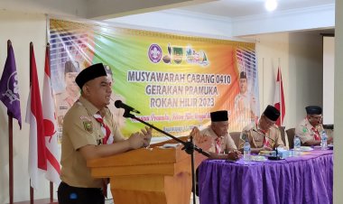 Kwarcab Rohil Gelar Musyawarah, Kakwarda Riau: Ayo Jadikan Gerakan Pramuka Sebagai Ladang Pengabdian 