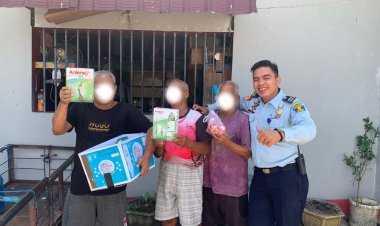Lapas Pasir Pengaraian Bagikan Susu Kalsium dan Multivitamin Kepada WBP Kelompok Rentan