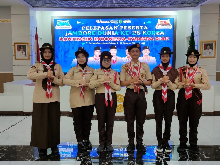 Gubernur Riau Lepas Konda Riau Jambore Dunia ke-25 di Korea Selatan