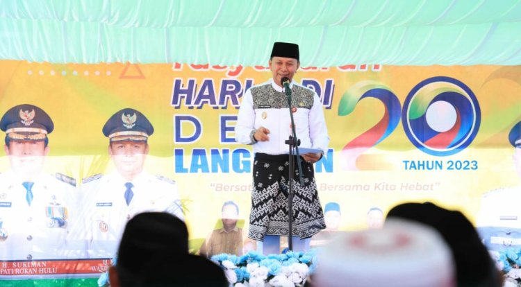 Wabup Rohul Indra Gunawan Resmikan Aplikasi Pintu Desa di HUT Desa Langkitin