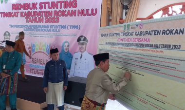 Teken Komitmen Bersama dengan TPPS, Pemkab Rohul Targetkan Penurunan Stunting Menjadi 14 Persen