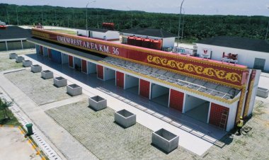 Bangunan Rest Area Jalan Tol Pekanbaru-Bangkinang Bernuansa Melayu, Ini Penampakannya