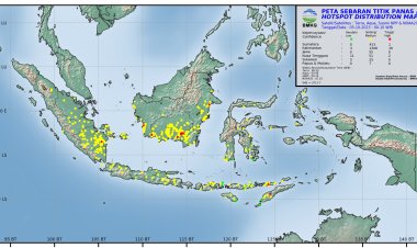 1.001 Titik Panas Terpantau BMKG di Sumatera Hari Ini, di Riau Ada 18 Titik Panas, Ini Penyebarannya