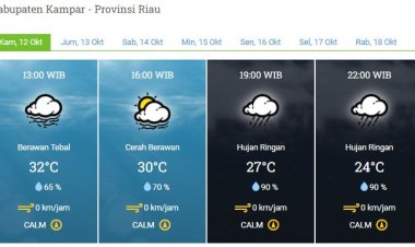 Hujan Lebat yang Disertai Petir dan Angin Kencang Berpotensi di Sebagian Wilayah Riau Hari Ini, Simak Daerahnya