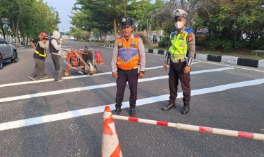 Satlantas Pekanbaru Minimalisir Balap Liar dengan Memasang Pita Penggaduh, Ini Dia Lokasinya