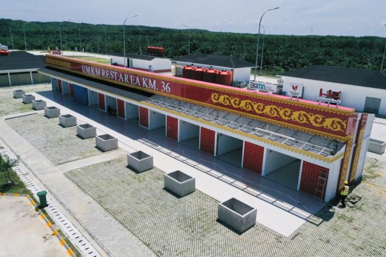 Bangunan Rest Area Jalan Tol Pekanbaru-Bangkinang Bernuansa Melayu, Ini Penampakannya