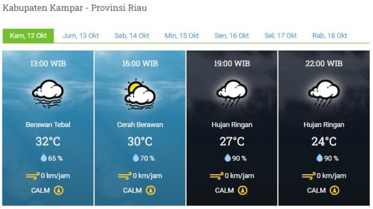 Hujan Lebat yang Disertai Petir dan Angin Kencang Berpotensi di Sebagian Wilayah Riau Hari Ini, Simak Daerahnya