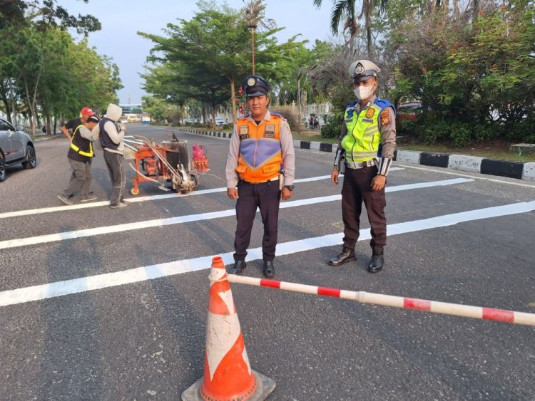 Satlantas Pekanbaru Minimalisir Balap Liar dengan Memasang Pita Penggaduh, Ini Dia Lokasinya