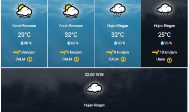 BMKG Pekanbaru: Riau Berpotensi Hujan dengan Intensitas Ringan hingga Lebat Disertai Petir dan Angin Kencang