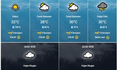 Peringatan Dini BMKG Waspadai Potensi Hujan Lebat yang Disertai Petir dan Angin Kencang di Sebagian Wilayah Riau Hari Ini