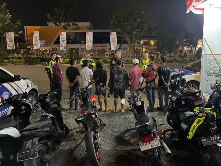 Polresta Pekanbaru Amankan 36 Unit Sepeda Motor Saat Blue Light Patrol