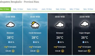 Sejumlah Wilayah di Provinsi Riau Berpotensi Diguyur Hujan Seharian Ini