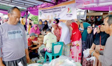 Pj Bupati Kampar Tinjau Pasar Murah Disperindagkop UKM Provinsi Riau di Pasar Kuok